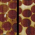 Thermal conductivity contrast image from a sample consisting of vertical carbon fibers embedded in epoxy